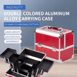 1409 Double Open Aluminum Cosmetic Case